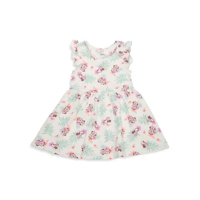Little Girl's Disney Minnie Tropical Jersey Dress