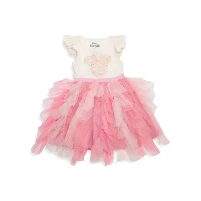 Little Girl's Disney Minnie Floral Tutu Dress