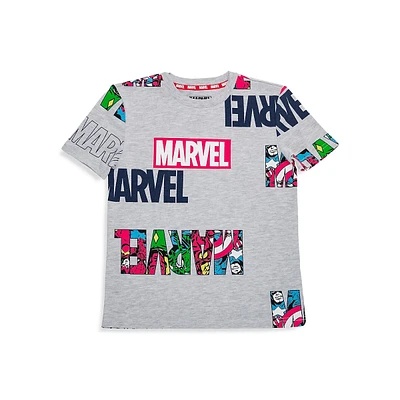 T-shirt graphique Marvel à logos multiples pour garçon