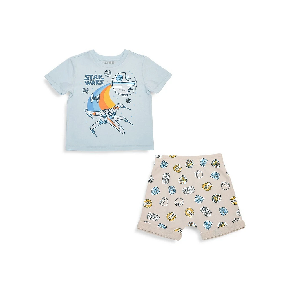 LIttle Kid's Star Wars Fighterwing Sketch 2-Piece Short Set