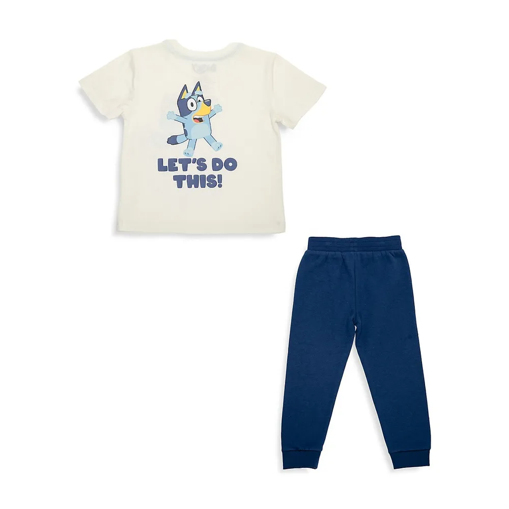 Little Boy's 2-Piece Lets Do This T-Shirt & Joggers Set