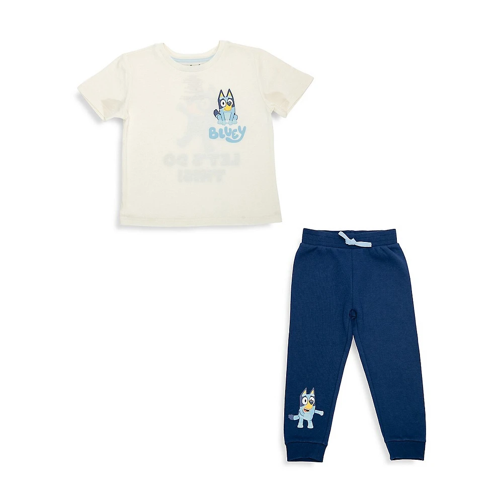 Little Boy's 2-Piece Lets Do This T-Shirt & Joggers Set