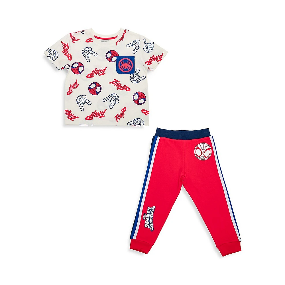 Marvel Womens' Spider-man Comic Book 2 Piece Jogger Pajama Set