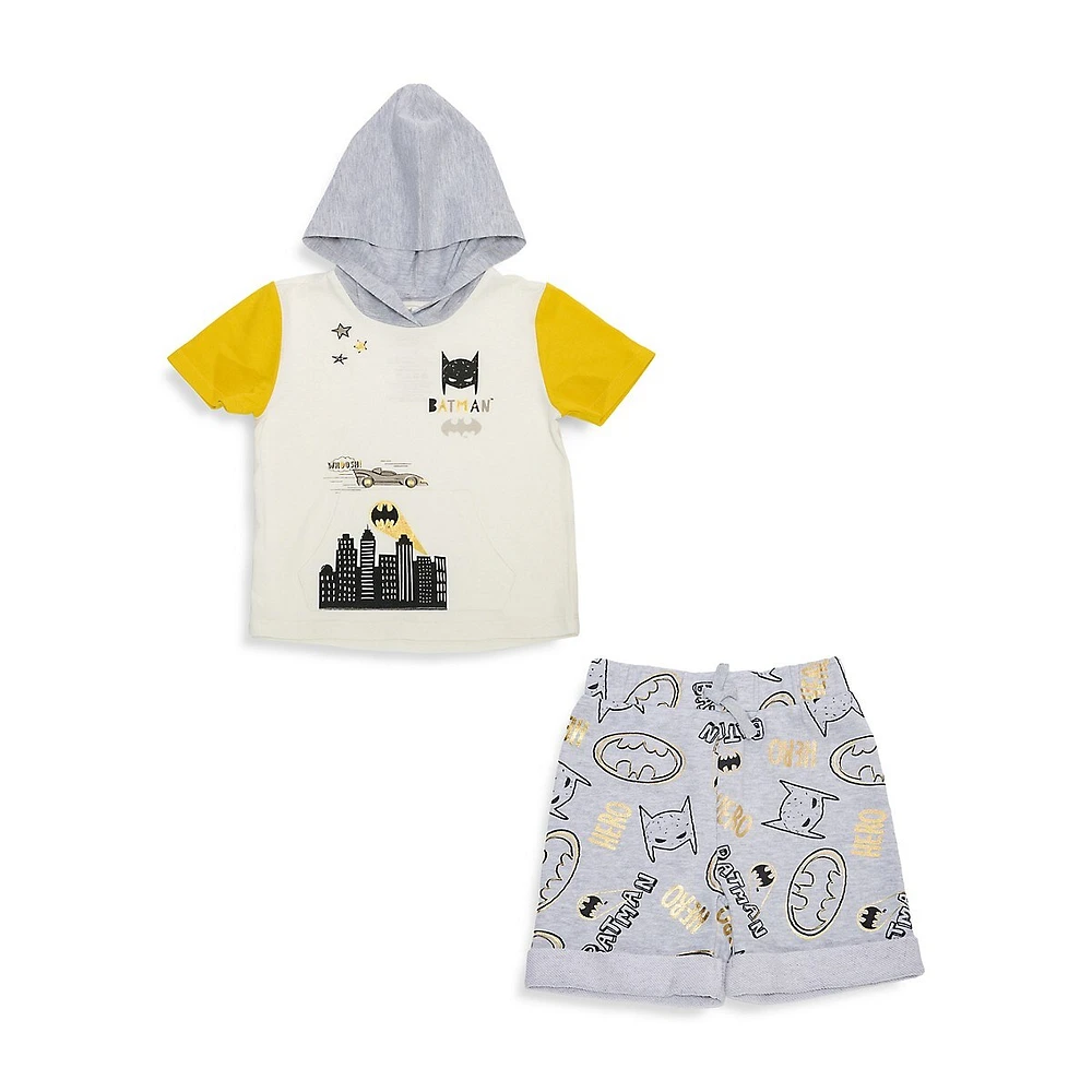 Little Boy's DC Comics Batman 2-Piece Hoodie and Shorts Set