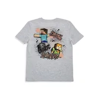 Boy's Minecraft Graffiti Heads Graphic T-Shirt