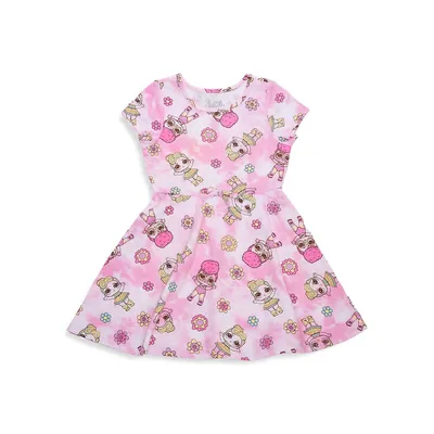 Girl's LOL Surprise Dolls and Flowers Jersey Dress