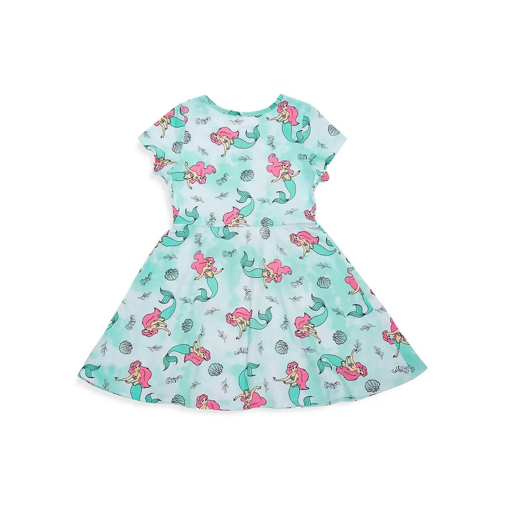 Robe évasée en jersey Ariel Swirls de Disney pour fille