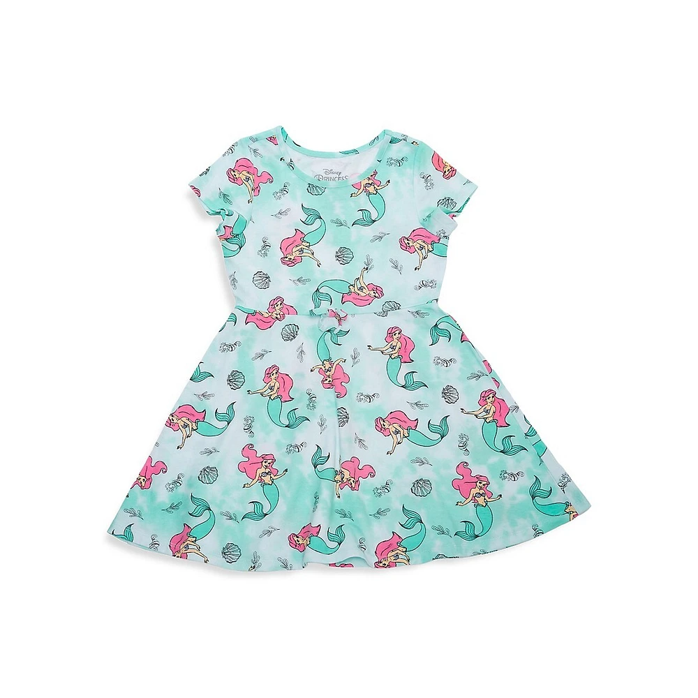 Robe évasée en jersey Ariel Swirls de Disney pour fille