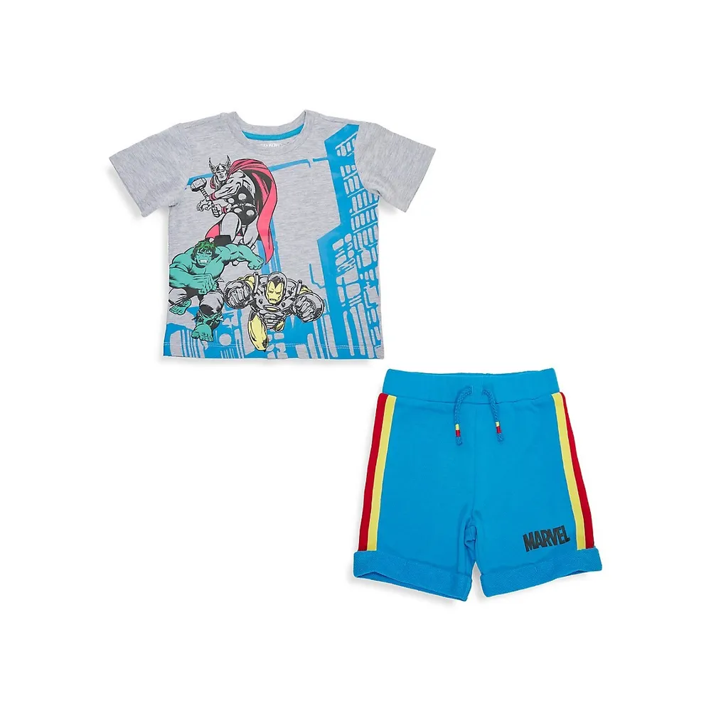 Little Boy's Marvel City 2-Piece T-Shirt and Shorts Set