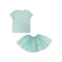 Little Girl's 2-Piece Sweet Moments Top & Tulle Skirt Set