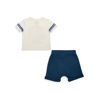 Little Kid's 2-Piece Retro Family T-Shirt & Shorts Set