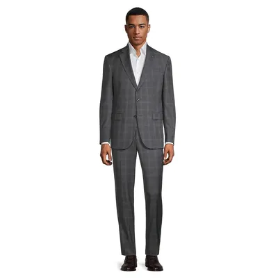 Jake Classic-Fit Shadow Plaid Wool Suit