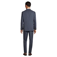 Jake Modern-Fit Mini-Check Super 100s Natural Stretch Wool Suit