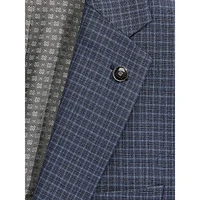 Jake Modern-Fit Mini-Check Super 100s Natural Stretch Wool Suit