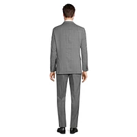 Jake Modern-Fit Super 100's Windowpane Check Wool Suit