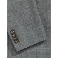 Jake Modern-Fit Super 100's Windowpane Check Wool Suit