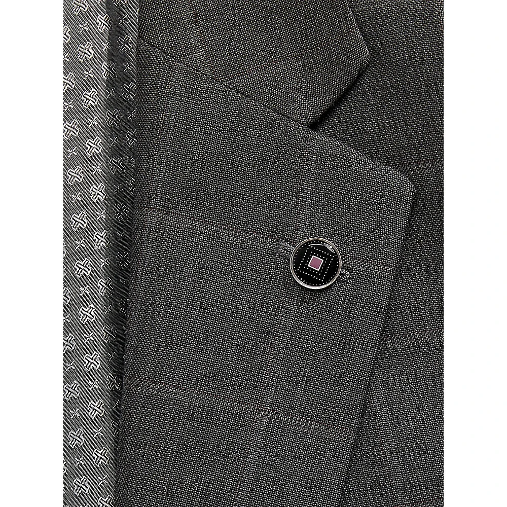 Jake Modern-Fit Super 100s Windowpane Check Wool Suit