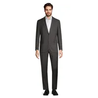 Jake Modern-Fit Super 100s Windowpane Check Wool Suit