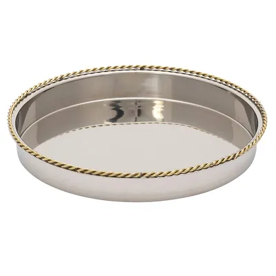 Round Tray With Gold Plated Twisted Border