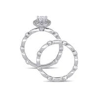 10k White Gold 1.5 CT. T.W. Created Moissanite Halo Infinity Bridal Ring Set