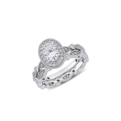 Ensemble de bagues nuptiales infini en or blanc 10 ct avec moissanite 1,5 PT