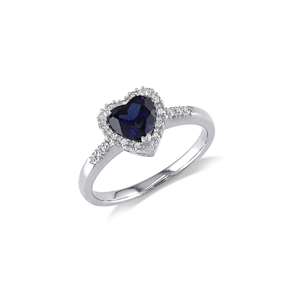 0.1 CT. T.W Diamond, Created Sapphire