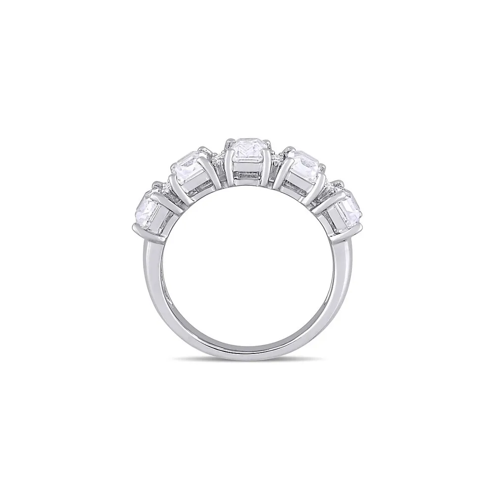 0.1 CT. T.W Diamond, Created White Sapphire, & 10K Gold Ring