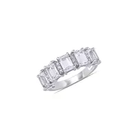 0.1 CT. T.W Diamond, Created White Sapphire, & 10K Gold Ring