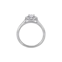 14K White Gold 0.75 CT. T.W. Lab Created Diamond Halo Engagement Ring