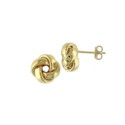 10K Yellow Gold Love Knot Earrings