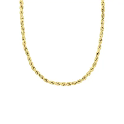 14K Yellow Gold Rope Chain Necklace