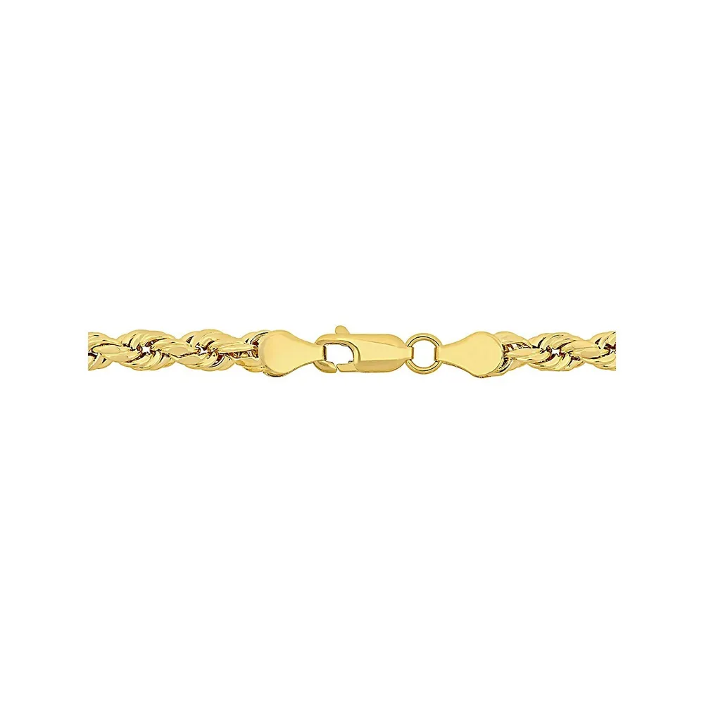 Collier en chaîne cordelette fait d'or jaune 14 ct