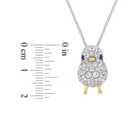 Collier en argent sterling plaqué or jaune 18 ct représentant un poussin