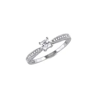 Sterling Silver & 0.05 CT. T.W. Diamond Ring