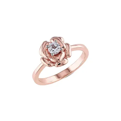 Rose Goldplated Sterling Silver Floral Ring