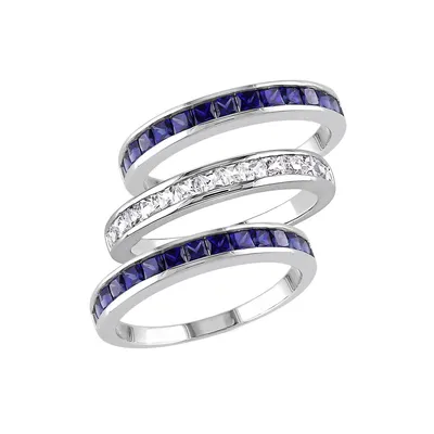 3-Piece Sterling Silver Anniversary Stacking Ring Set