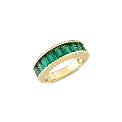 ​Goldplated Sterling Silver Semi-Eternity Band Ring