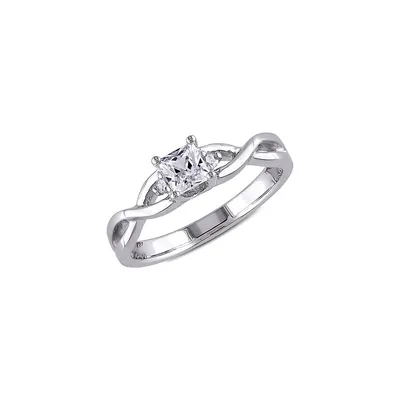 ​Sterling Silver & 0.04 CT. T.W. Diamond Infinity Ring