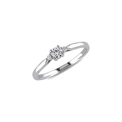 ​Sterling Silver & 0.04 CT. T.W. Diamond Accent Ring