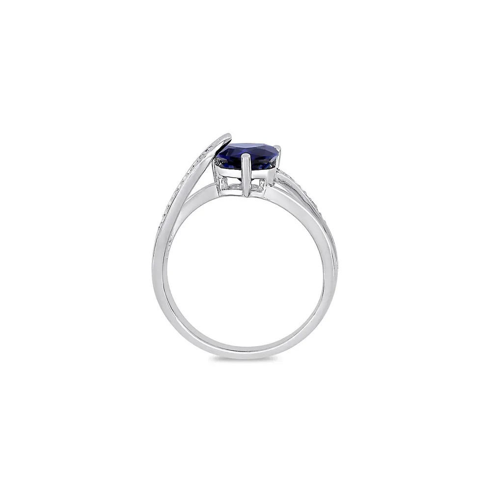 Sterling Silver & 0.05 CT. T.W. Diamond Ring