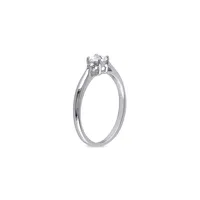 Sterling Silver & 0.04 CT. T.W. Diamond Ring