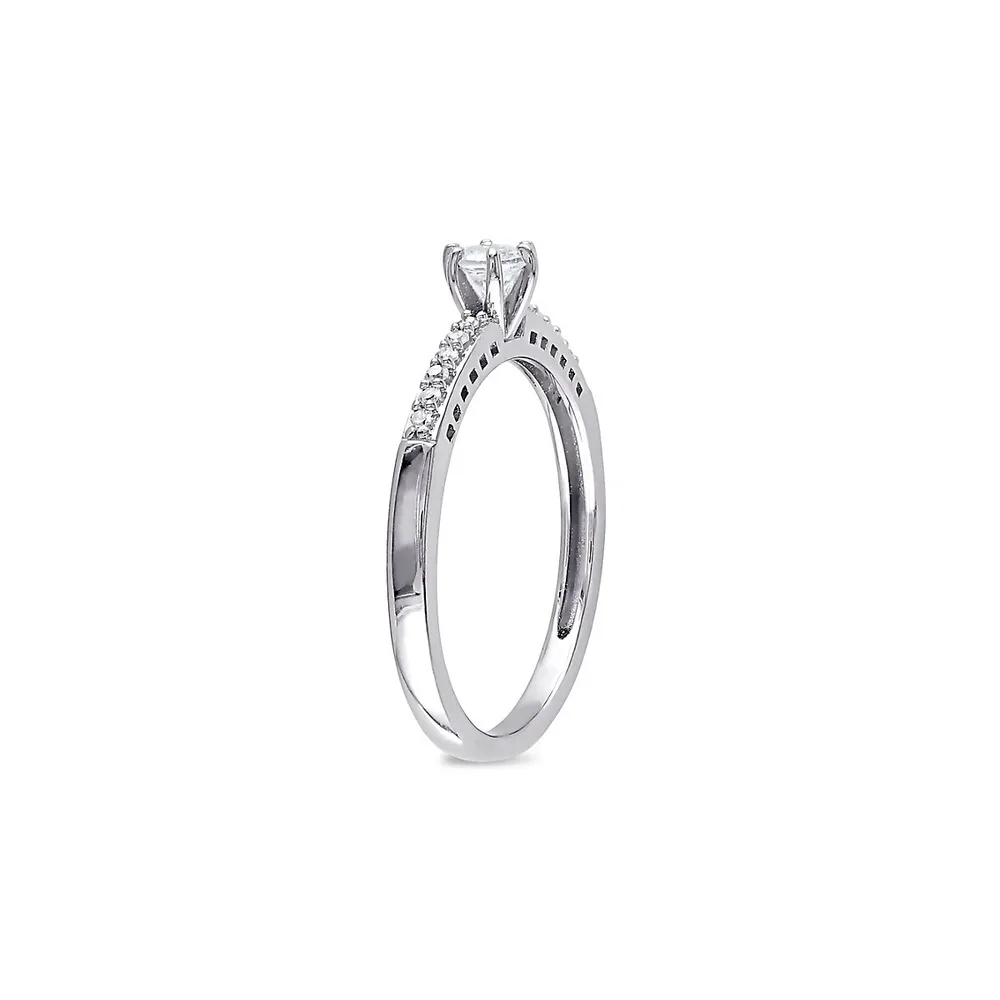​Sterling Silver & 0.06 CT. T.W. Diamond Ring