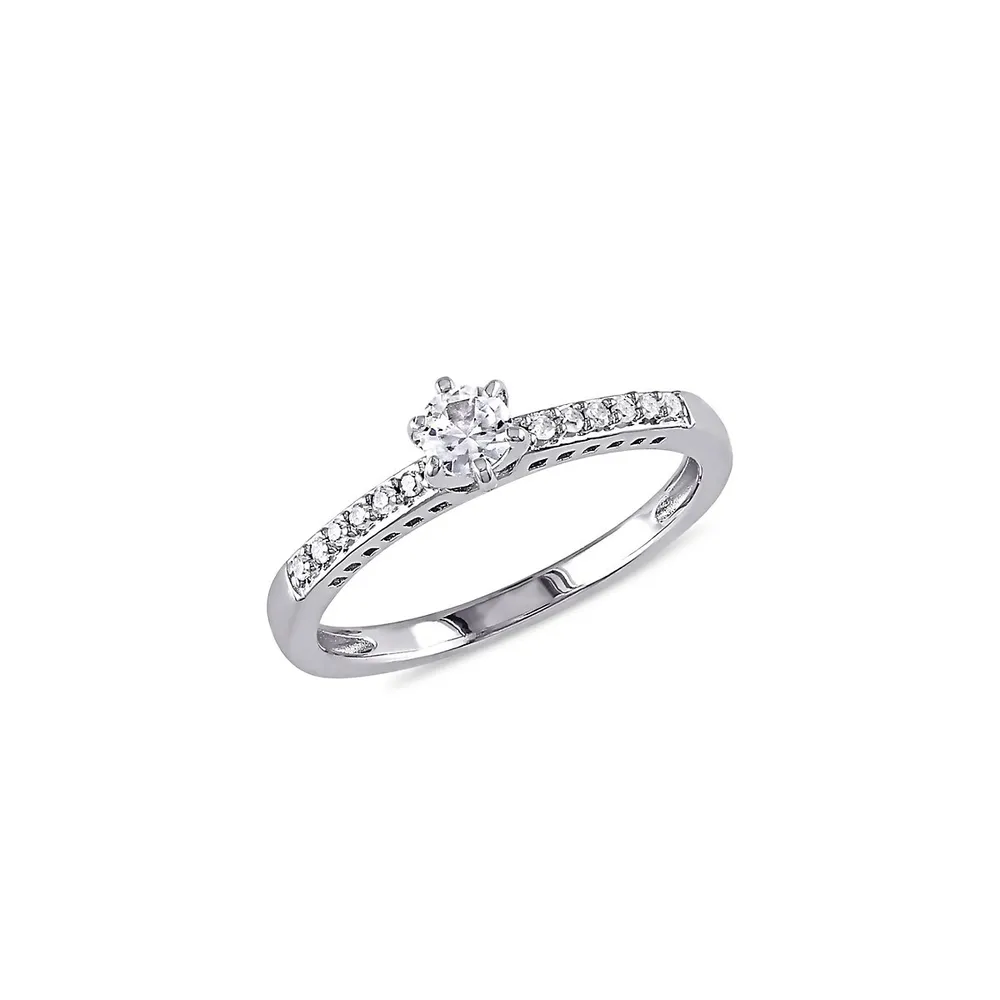 ​Sterling Silver & 0.06 CT. T.W. Diamond Ring