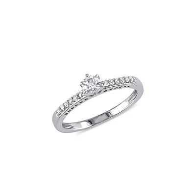 ​Sterling Silver & 0.06 CT. T.W. Diamond Ring