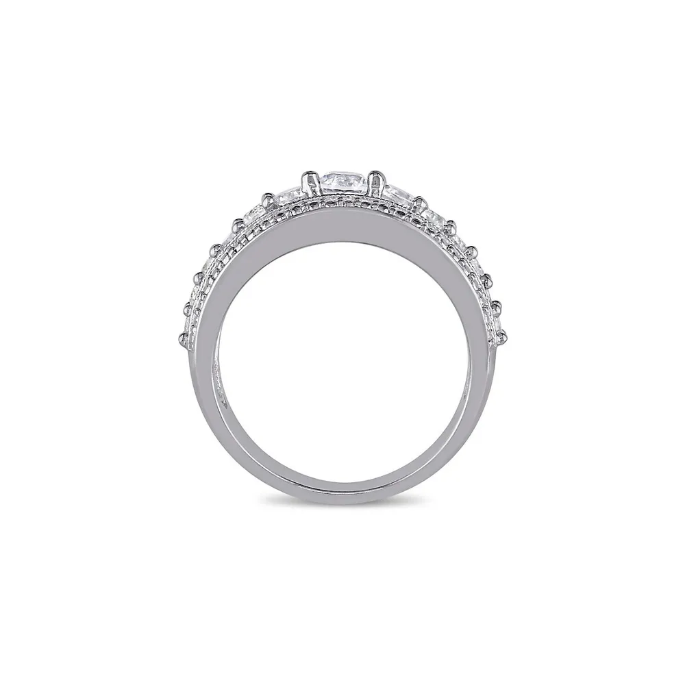 Bague en argent sterling à pierres de tailles variées