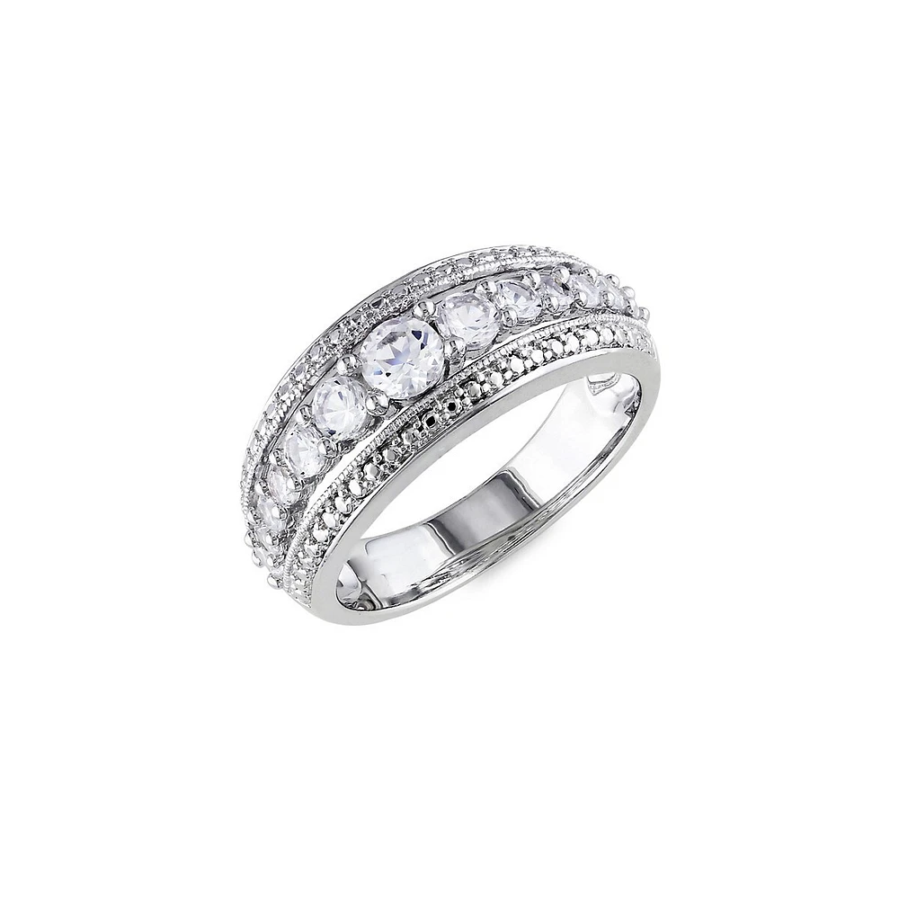 Bague en argent sterling à pierres de tailles variées