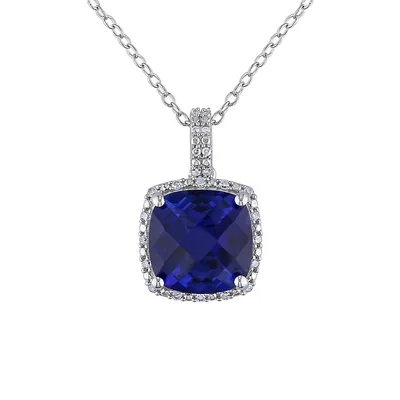 ​Sterling Silver & 0.01 CT. T.W. Diamond Pendant Necklace