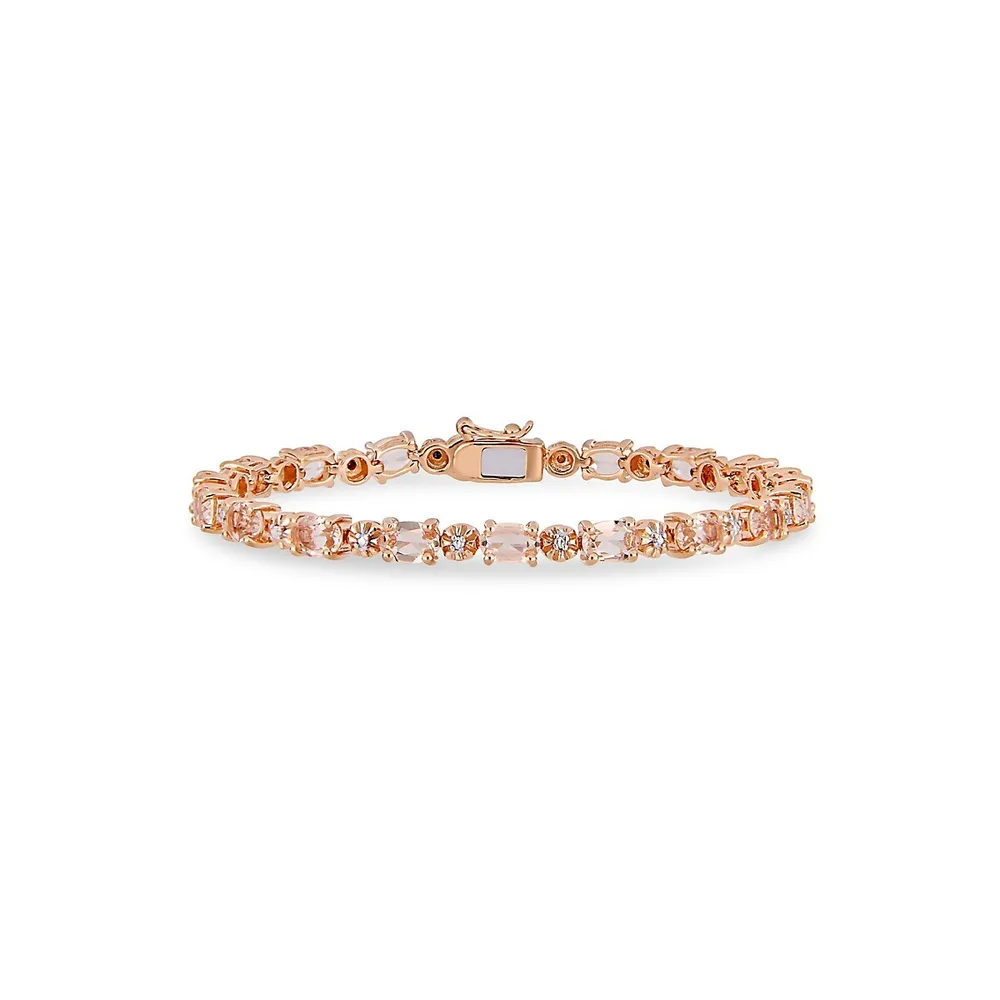 ​Rose Goldplated Sterling Silver & 0.02 CT. T.W. Diamond Tennis Bracelet