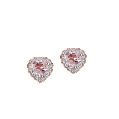 Everly 10K Rose Gold & 0.25 CT. T.W. Diamond Clover Heart Stud