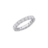 10K White Gold and Created Moissanite Eternity Ring